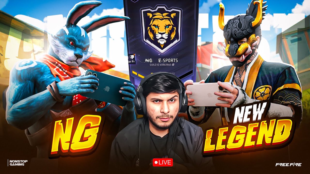 SMOOTH444 or NEW LEGEND 💀❓ NG GUILD TEST  LIVE || DELHI MEETUP KAL  #nonstopgaming -free fire live