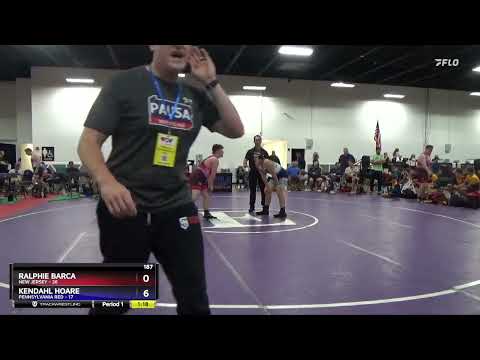 187 Lbs 4th Wrestleback (16 Team) - Ralphie Barca, New Jersey Vs Kendahl Hoare, Pennsylvania Red 7