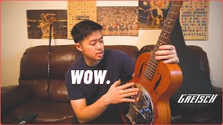 Video thumbnail for This $500 Gretsch sounds incredible... | G9200 Mahogany Boxcar Resonator by every single guitars.
