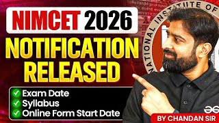 NIMCET 2026 Notification Released | Exam Date | Syllabus | Online Form Details