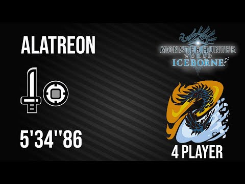 MHW Iceborne | Alatreon 4p (Sword and Shield | SnS) - 5'34''86