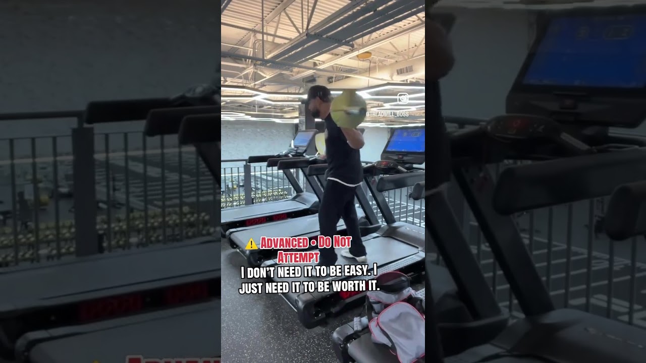 95-Pound Barbell Across Three Treadmills