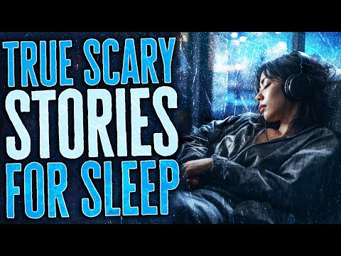 Nearly 2 Hours of True Scary Stories with Rain Sound Effects - Black Screen Compilation