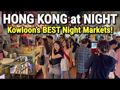 HONG KONG at NIGHT 2025 🇭🇰 Street Food Tour + BEST Street Night Markets of Kowloon!