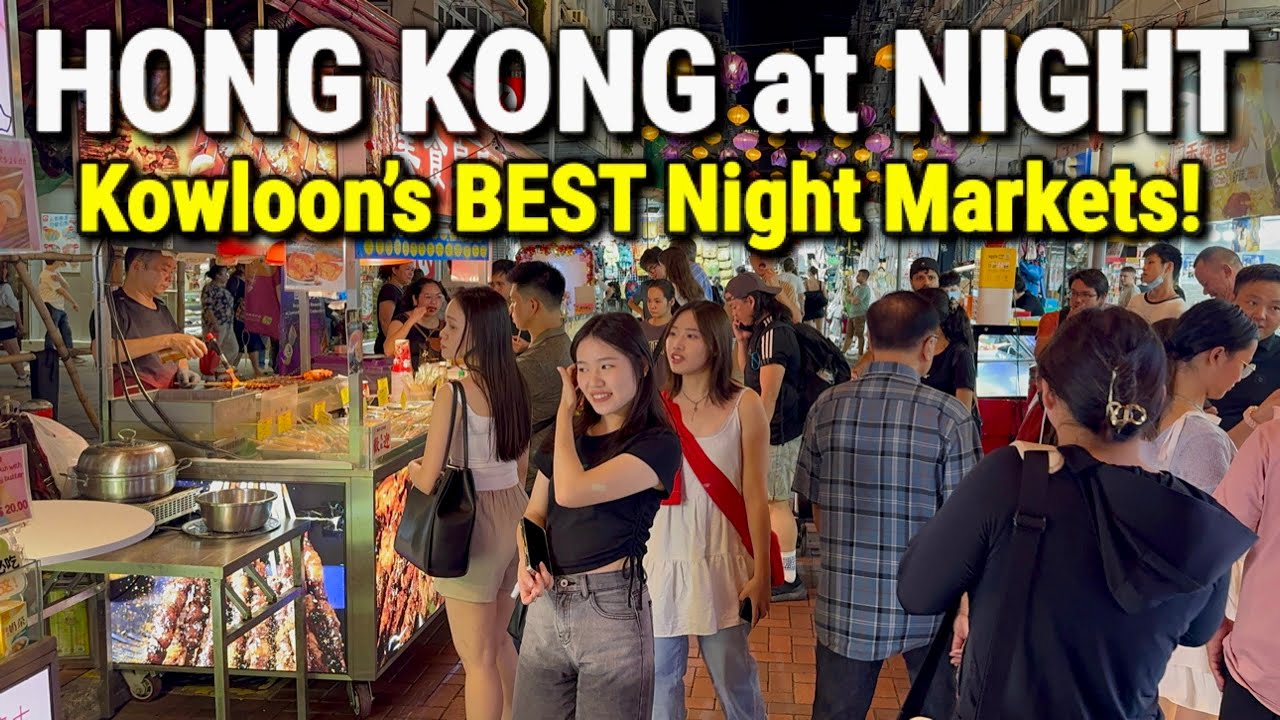 Walk through Temple Street Night Market filled with lights and sounds.