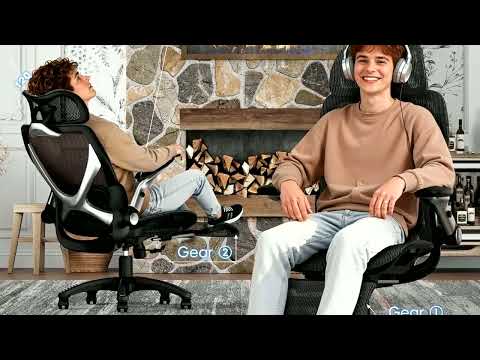 ELABEST X100 Ergonomic Mesh Office Chair with Footrest, Big and Tall Hone Desk Chair with 5D Flip-Up Arms, Adjustable 3D Lumbar Support,Gaming & Executive Computer Chairs video review thumbnail