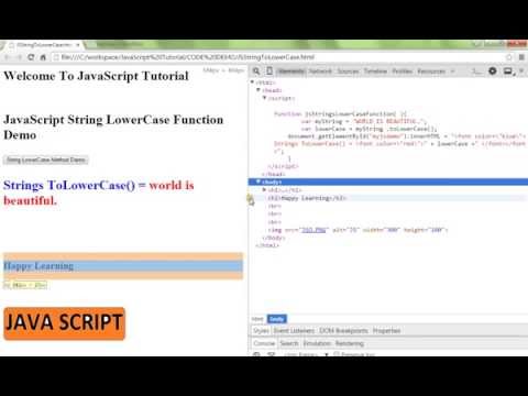 Strings Tolowercase Method In Javascript Demo