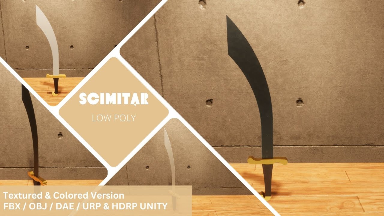 Scimitar - Lowpoly Textured and Colorbased 3D Model