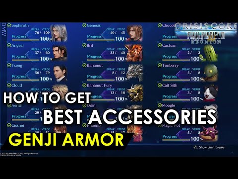 How to get the best accessory in the game | Genji Armor Full Guide | Crisis Core FF VII Reunion  شرح