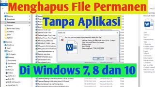 Cara Menghapus File Dengan Permanen Tanpa Aplikasi di Windows 10 || Yahya AR