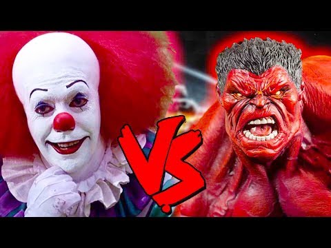 Pennywise Vs Red Hulk Army - Epic Battle - Mortal Kombat Costume Skin Mod