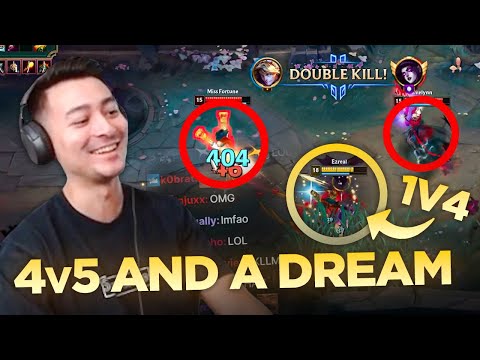 CRAZY GAME - 4v5 Hard Carry w/ Ezreal ft. Xaryu