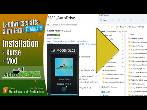 LS22 Tutorials: 🚜 Auto Drive - Installation, Kurse einbinden - Grundlagen für Anfänger