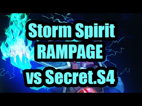 Pro Storm Spirit RAMPAGE in a match vs Secret.S4 at 18 mins mark