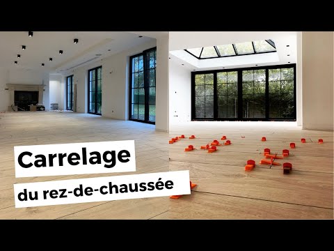 🏡 ⚒ CARRELAGE du rez-de-chaussée (effet parquet) - vlog rénovation maison #33