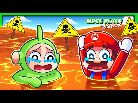 🌈 ESCAPE SCARY THE FLOOR IS LAVA | Dipsy Plays Roblox The Floor Is Lava Ft. @Mario_Meme