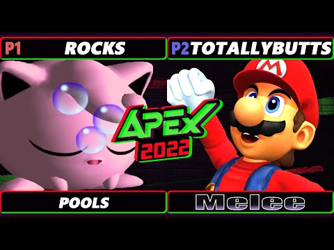 Apex 2022 - Rocks (Jigglypuff) Vs. TotallyButts (Mario) SSBM Melee Tournament