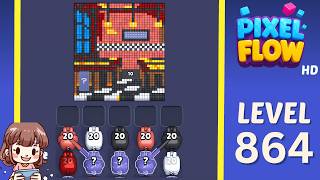 Pixel Flow Level 864 Solution Walkthrough