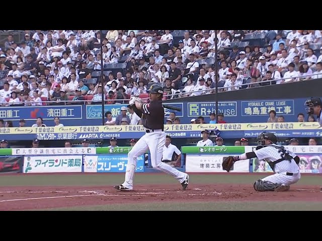【1回表】 ホークス・柳田 繋いだチャンスでセンターへの先制タイムリー!! 2019/8/24 M-H