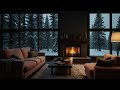 No Ads Fireplace Blizzard ASMR Snow Storm Sound Sleep With Fireplace Burning For Deep Sleeping