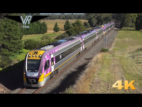 Vlocity Railcars on the Geelong - Ballarat Line: Australian Trains in 4K