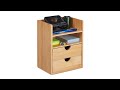 Organiseur de bureau en bambou 2 tiroirs Marron - Bambou - Bois manufacturé - 19 x 24 x 13 cm