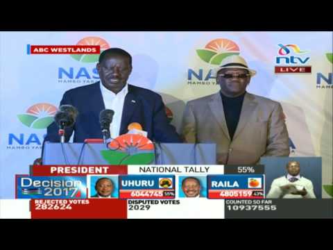 NASA presidential candidate Raila Odinga rejects IEBC results