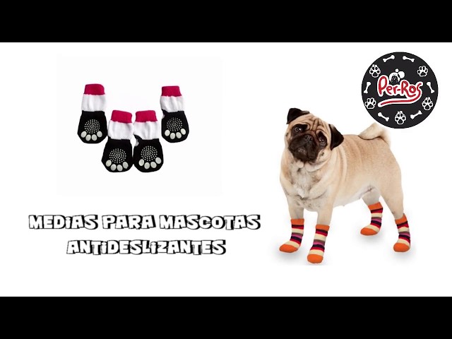 Vídeo relacionado con KOLZEMV 4 Piezas Calcetines Antideslizantes Interiores Calcetines para Perros con Correas Ajustables Calcetines Antideslizantes Control de Tracción para Interiores Talla Mediana Perro Negro (l)