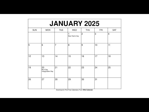 Free Printable January 2025 Calendar Templates With Holidays - Wiki Calendar