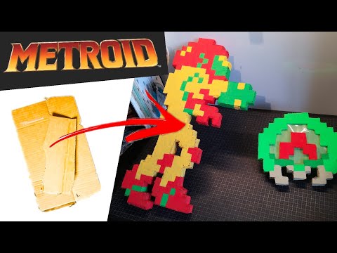 Cardboard Real life Samus and Metroid