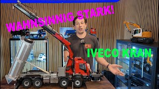 Iveco 8x8 mit Ladekran Hydraulisch MEGA Stark Spielzeug 1:14 Tamiya LESU Kran !