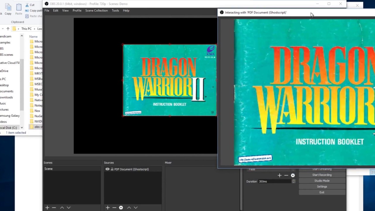 obs-ghostscript plugin: Display PDF documents in OBS Studio