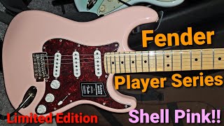 Video thumbnail for Fender "Player Series" Stratocaster, in limited edition Shell Pink. Outstanding!! by Chris Tompkins