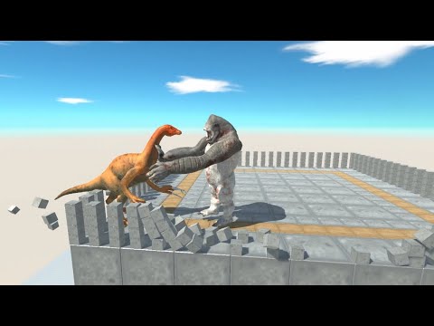 Claw Attack from THERIZINOSAURUS in Fighting Ring vs ALL UNITS Animal Revolt Battle Simulator