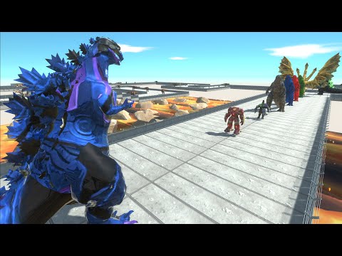 SHIN GODZILLA VS  GHIDORAH LAVA DEATH RUN - Animal Revolt Battle Simulator