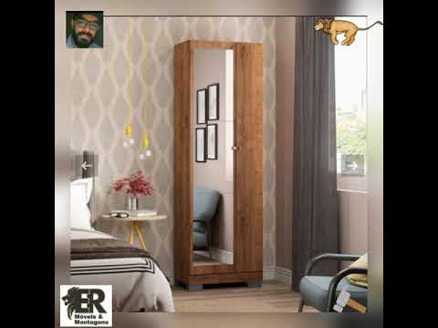 Armário multiuso Bruno com espelho 2 pt - Carraro Móveis