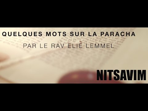 L'éternité d'Israël... Rav Elie Lemmel - Paracha Nitsavim