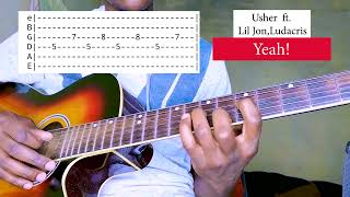 Usher - Yeah! ft Lil Jon & Ludacris (Guitar Cover Lesson + Tabs)