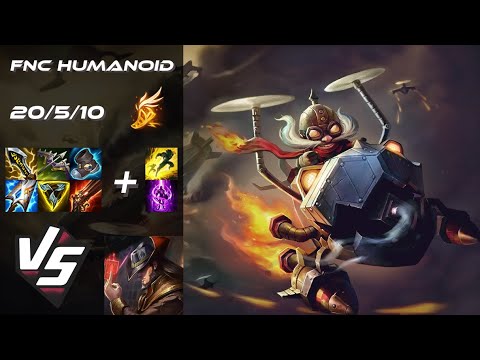Fnatic Humanoid MID Corki vs Twisted Fate - EU Grandmaster Patch 14.12