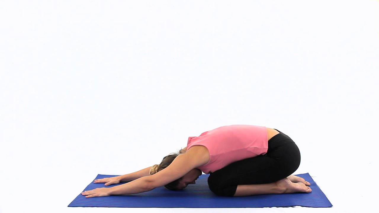 Pilates Rest position Child's pose Shell stretch - YouTube