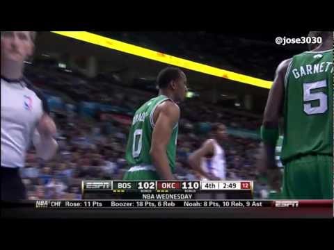 Avery Bradley Blocks Russell Westbrook (Again) - Celtics @ Thunder 2/22/2012