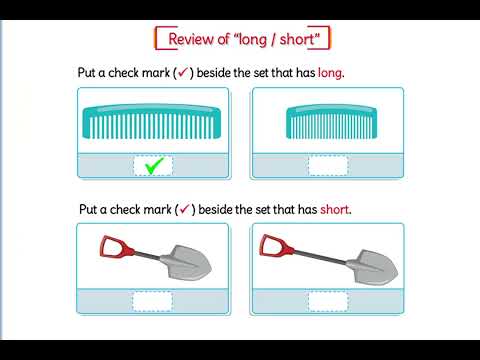 Put A Check Mark "LONG / SHORT" | Learn Counting | Kindergarten Math Book | Page # 54