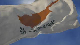 Waving flag and National Anthem of Cyprus