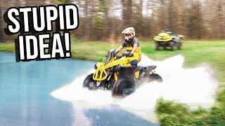 SKIMMING The POND On My FOUR WHEELER | 65MPH+