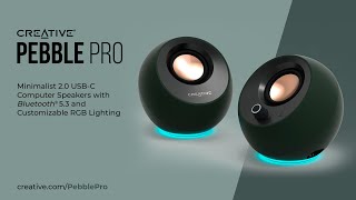 Video thumbnail for Creative Pebble Pro - Minimalist 2.0 USB-C Computer Speakers with Bluetooth® 5.3 and RGB Lighting by CreativeLabs