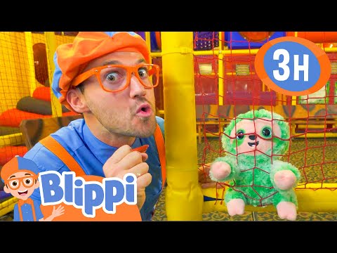 Blippi Finds Jungle Animals in Indoor Playgrounds! | 3 HOURS OF BLIPPI TOYS!