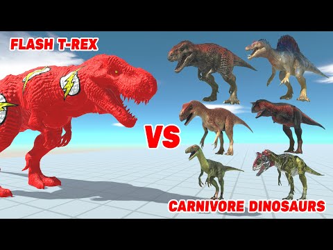 FLASH T-REX (Remastered) vs ALL UNITS (Carnivore Dinosaurs) - Animal Revolt Battle Simulator