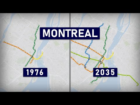 Evolution of the Montreal Metro & REM 1966-2030 (geographic map)