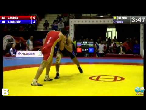 GGP2013 / MUDAEV Zelimkhan (RUS) - HUSEYNOV Rafig (AZE) - GR 74 kg 1/2 final match