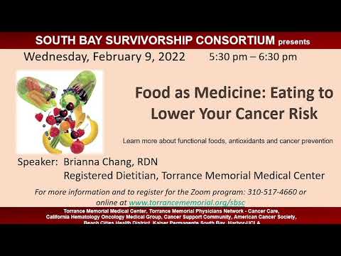 , title : 'Food as Medicine: Eating to Lower Your Cancer Risk